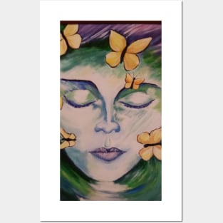 Face with Butterflies Posters and Art